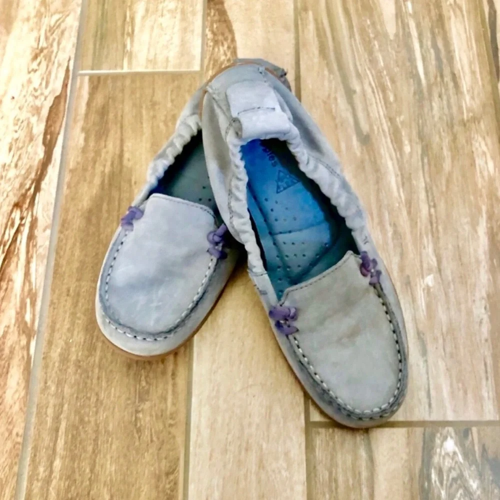 Hush Puppies CEIL Grey Suede Mocc Slip-on Loafers, sz. 6